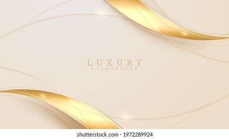 Luxury light yellow pastel abstract background with golden lines sparkle. Illustration from vector about modern template design for a sweet and elegant feeling.