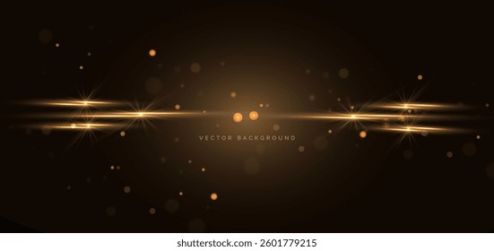 Luxury lighting effect with sparkle on dark background. Vector illustration