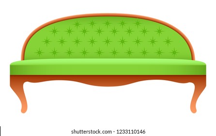 Luxury lime sofa mockup. Realistic illustration of luxury lime sofa vector mockup for web design isolated on white background