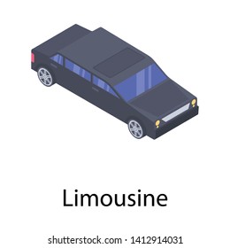 
Luxury limousine car isometric vector 

