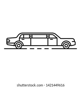 Luxury limousine icon. Outline luxury limousine vector icon for web design isolated on white background