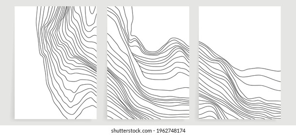 Luxury line art background vector. Minimalist modern contour drawing. contemporary abstract art design for wall art, wallpaper, home decoration, cover, printable painting. 