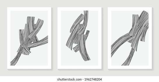 Luxury line art background vector. Minimalist modern contour drawing. contemporary abstract art design for wall art, wallpaper, home decoration, cover, printable painting. 