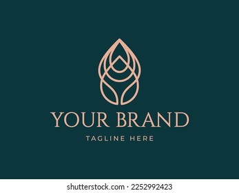 Luxury Line Art Beauty Logo Vector Design. Abstract emblem, designs concept, logos, logotype element for template.
