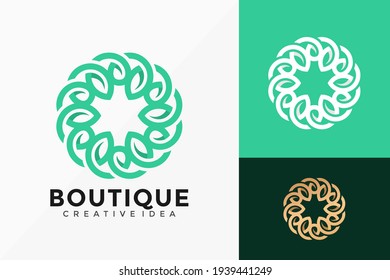 Luxury Line Art Flower Leaf Logo Vector Design. Abstract emblem, designs concept, logos, logotype element for template.