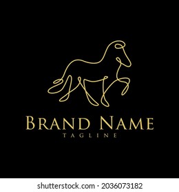 luxury line art horse logo