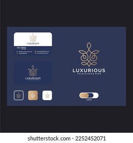 luxury line art logo design template