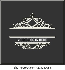 Luxury line art logo template. Line style ornament. For restaurants, boutiques, cafes or other
