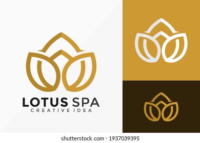 Diseño de vectores con logotipo Art Lotus Spa de lujo en línea Art Lotus. Emblema abstracto, concepto de diseños, logotipos, elemento de logotipo para plantilla.