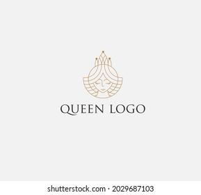 Luxury line art queen logo
