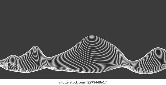 Luxury line background vector. Curve wave seamless pattern. Line art striped graphic template. Vector illustration