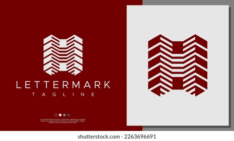 Luxury line H initial letter logo design template.