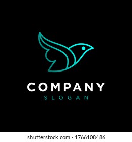 Luxury line logotype Flying Bird premium logo design.