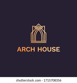 Luxury line residential, hotel, apartment logo. Elegant real estate, villa, house logo. Modern premium property management, development, construction icon.