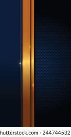 luxury lines blue and gold Smartphone Wallpaper background, elements, perfect marketing materials, Modern banners websites, premium Illustration, Vertical Poster Size.