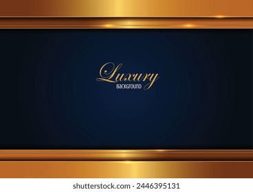 Luxuslinien grenzen an Gold auf blauem Hintergrund, Elemente, perfekte Marketingmaterialien, moderne Banner-Websites, Premium Illustration.