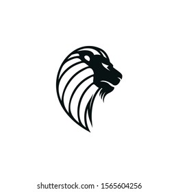 Luxury Lion Head Black Logo Design Template