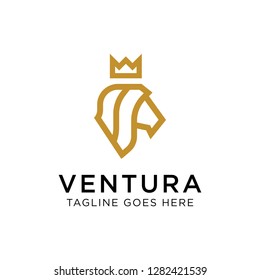 Luxury Lion King Logo concept. Creative Minimal design template. Symbol for Corporate Business Identity. Creative Vector element