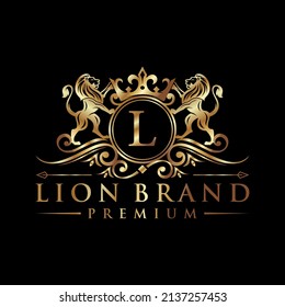 Luxury lion king logo design