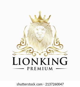 Luxury lion king logo design