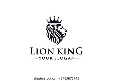 Luxury Lion King Logo Design Inspiration. Premium King Vector Illustration.