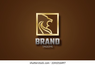Plantilla de diseño de logotipo de león de lujo