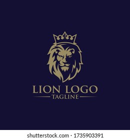 Luxury Lion logo design Vector template