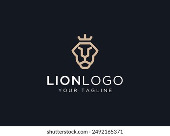 Luxury Lion Mascot logo design vector