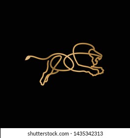 luxury lion premium logo.. gold logo vector minimalis