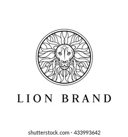 Luxury lion vector logo template. Restaurant, Hotel, Boutique, Fashion store brand identity
