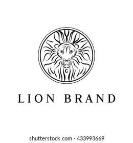 Luxury lion vector logo template. Restaurant, Hotel, Boutique, Fashion store brand identity