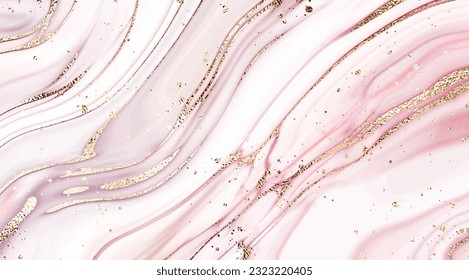 Luxury liquid marble background design with mineral texture and gold splatter.