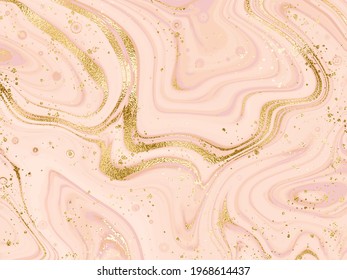 Luxury liquid marble stone background with gold wave texture.