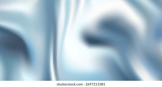 Textura de plata líquida de lujo con ondas fluidas suaves. Gradiente metálico en superficie curva ondulada. Traje para el Anuncio, el Web, el cartel, el folleto, el folleto y la presentación