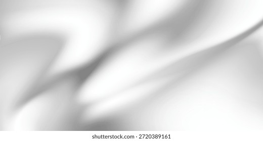 Textura de plata líquida de lujo con ondas fluidas suaves. Gradiente metálico en superficie curva ondulada. Material reflectante brillante de mercurio o cromo. Material de plata