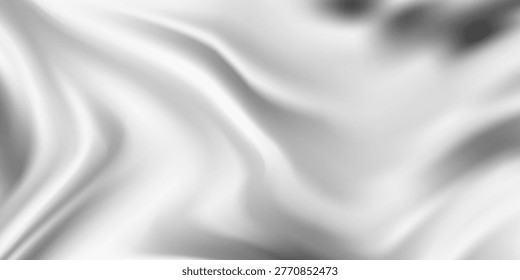 Luxury Liquid Silver Wave Abstract Background with Shiny Metallic Flowing Texture