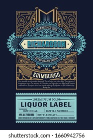 Luxury Liquor Label with floral ornaments