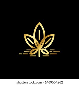 Luxury Logo .Abstract logo. Minimalistic. Creative logo. Beautiful and simple element.Cannabis logo
