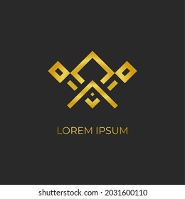 Plantilla vectorial de diseño abstracto con logotipo de lujo infinito. Icono de concepto de Logotipo Infinite Square Rhombus.
