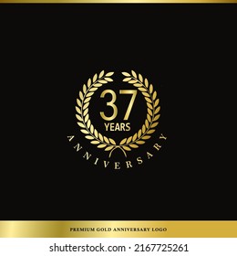 Luxury Logo Anniversary 37 Years Used for hotel, Spa, Restaurant, VIP, Fashion and Premium brand identity.
