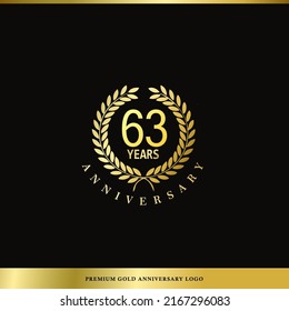 Luxury Logo Anniversary 63 Years Used for hotel, Spa, Restaurant, VIP, Fashion and Premium brand identity.