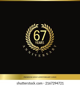 Luxury Logo Anniversary 67 Years Used for hotel, Spa, Restaurant, VIP, Fashion and Premium brand identity.