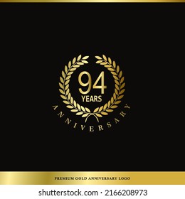 Luxury Logo Anniversary 94 Years Used for hotel, Spa, Restaurant, VIP, Fashion and Premium brand identity.