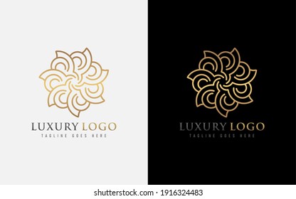 Luxus-Logo auf Basis von kreativen geometrischen Linien. Für Unternehmen und Markenfirmen geeignet. Vektorlogo-Illustration.