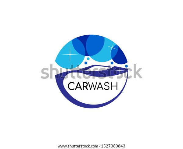 Luxury logo of Car Wash. Design in Modern\
Concept with Blue Unique Circle Style. Suitable for Car Wash\
Company Logo and more. Vector\
Illustration.