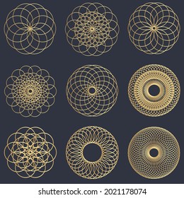 luxury logo , circle vector logo design set