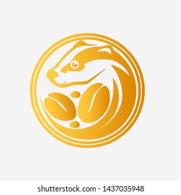 luxury logo, civet coffee gold isolated sign symbol vector illustration - vector