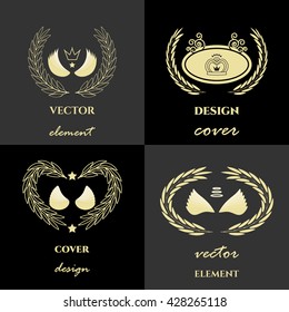 Luxury logo collection, Design for Boutique hotel, Resort, Restaurant, Royalty. Full vector logo template.