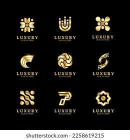 Vorlage für die Sammlung von Luxus-Logos, geeignet für Unternehmen, Unternehmen und Markenidentität