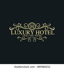 Luxury Logo Template Flourishes Calligraphic Elegant Stock Vector ...